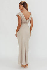 Maysa Cowl Back Maxi Dress Mushroom