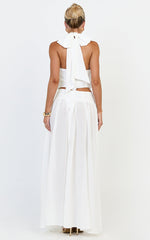 Melanie Top - Halter Neck Top in Cream