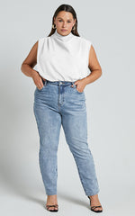 Arianae Top - High Neck Top in White