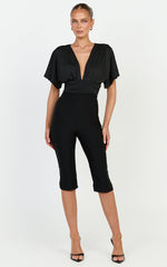 Melenda Pants - Tailored Side Split Capri Pants in Black