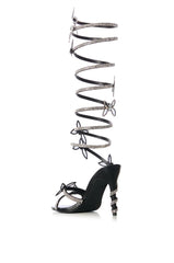 AZALEA WANG FLORIANA BUTTERFLY SANDAL IN BLACK