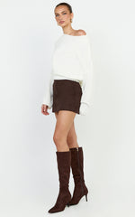 Nova Jumper - Tipped Shoulder Jumper in White