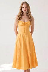 Megan | Ruched Midi Dress