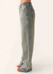 Keanna Low Rise Denim Jeans - Dirty Wash
