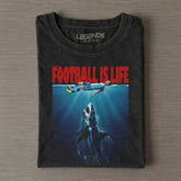 Football Is Life Messi Underwater Shark Vintage Soccer V2 Tee