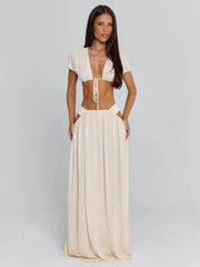 Lucy'S Soleia Maxi Skirt Cream