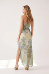 Megan | Strapless High Slit Maxi Dress