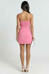 Bloom Linen Scallop Mini Dress