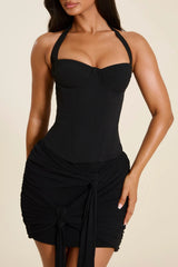 The Zadie Lace Up Corset Top in Black