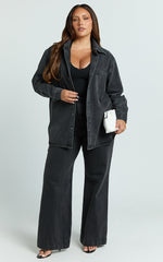 Faharra Shirt - Recycled Cotton Denim Shirt in Black