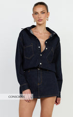 Faharra Shirt - Recycled Cotton Denim Shirt in Raw