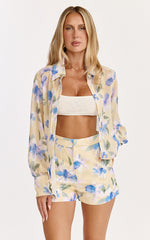 Juliette Shorts - High Waist Tailored Shorts in Femme Floral Print