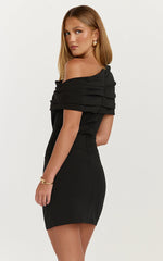 Kairose Mini Dress - Asymmetrical Sleeve Dress in Black