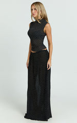 Lioness - Ford Maxi Skirt in Onyx Polka