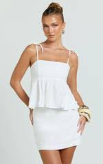Zoe Top - Tie Strap Cami Top in White