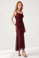 Megan | Black And Red Maxi Dress