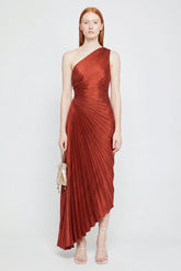 Megan | Asymmetric One Shoulder Midi Dress