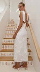Usha Tie Strap Maxi Dress - White
