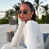Vintage Oval Lightweight Sunglasses