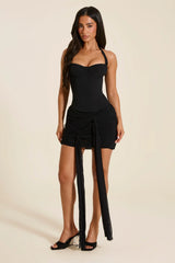 The Zadie Lace Up Corset Top in Black
