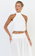 Melanie Top - Halter Neck Top in Cream