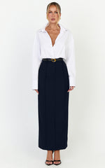 Stella Maxi Skirt - High Waisted Pencil Skirt in Navy