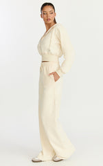 Selene Hoodie - Zip Through Hoodie in Cream