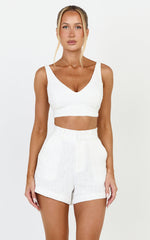 Melbourne Two Piece Set - Twill Two Piece Short Set in White
