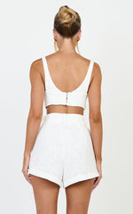 Melbourne Two Piece Set - Twill Two Piece Short Set in White