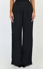 Tessa Pants - Elastic Back Pull On Tailored Pants in Black