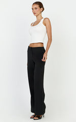 Elani Top - Scoop Neck Rib Tank Top in White