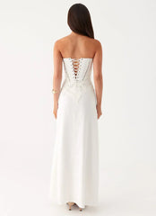 Cerisa Linen Maxi Dress - White