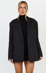 Virginia Jacket - Oversized Double Breasted Blazer in Black