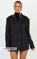 Virginia Jacket - Oversized Double Breasted Blazer in Black