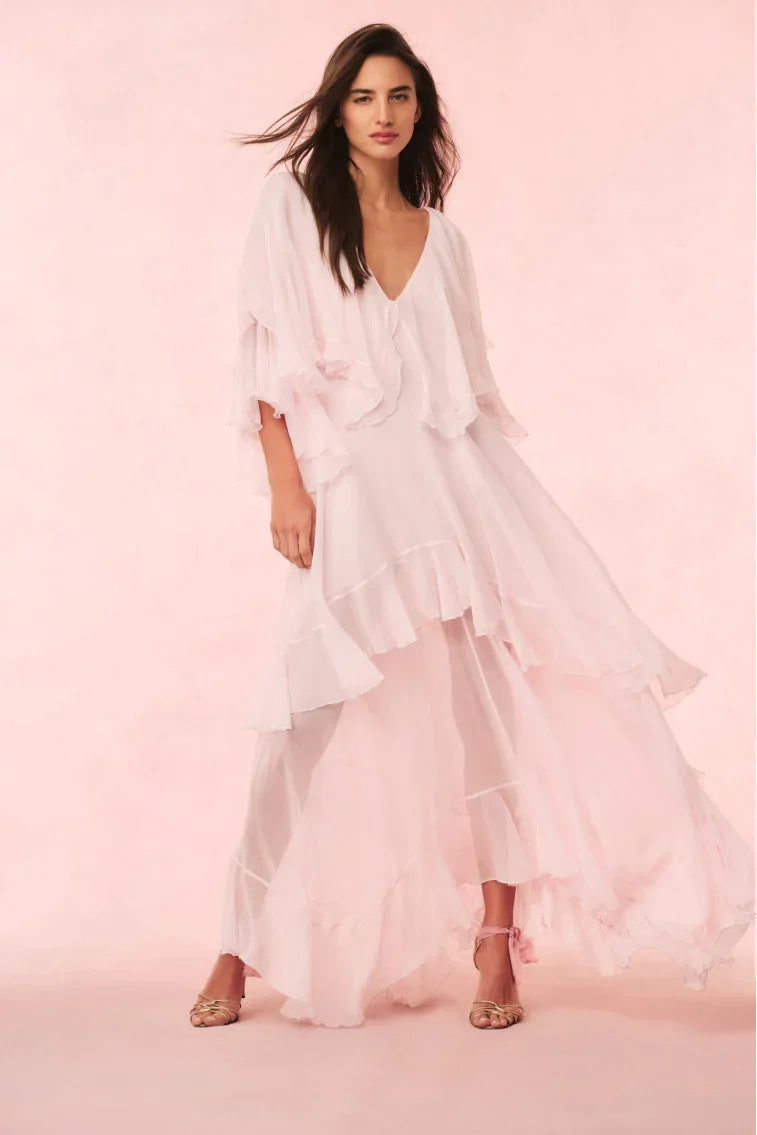 Collia Silk Maxi Dress - Pale Pink