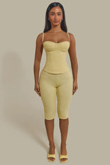 The Brielle Capri Bottoms in Butter Yellow