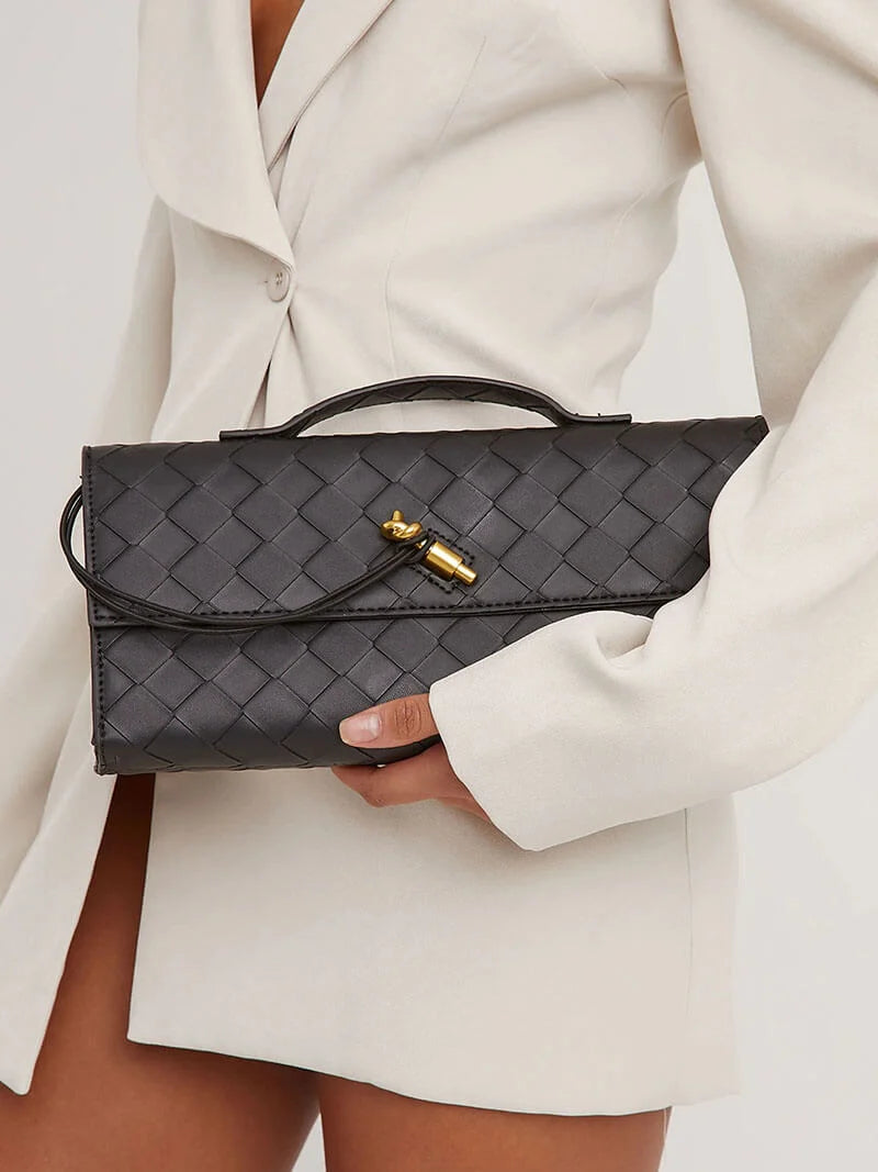 Woven Faux Suede Knot Bag