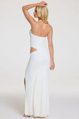 Halterneck Maxi Dress in Pearl