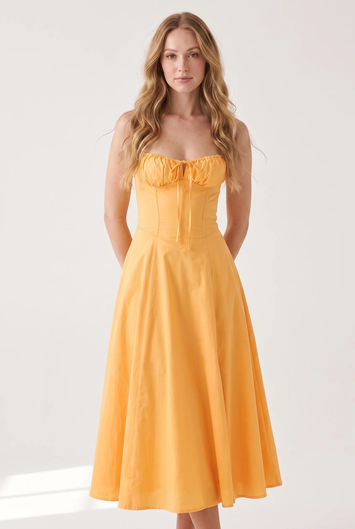 Megan | Ruched Midi Dress