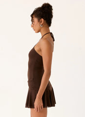 Elektra Mini Dress - Chocolate