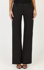 Elliot Pants - Mid Rise Pinstripe Bootleg Pants in Black