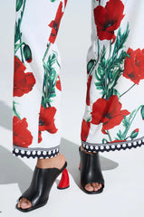 AZALEA WANG SIDLE BLACK SLIP ON MULE SANDAL WITH RED HEEL