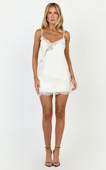 Ava Mini Skirt - Lace Trim Skirt in Cream