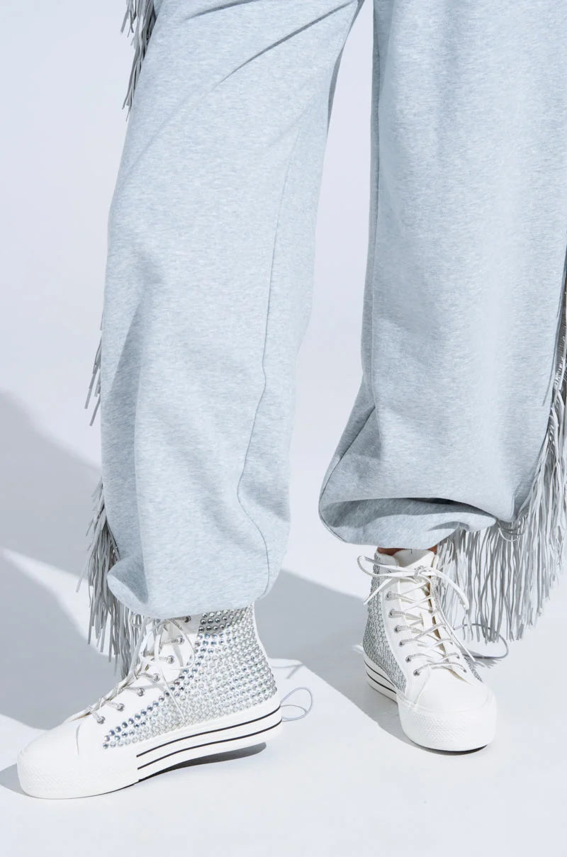 AZALEA WANG ZAFRINA WHITE HIGH TOP SNEAKER