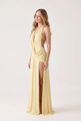 Megan | Halter Neck Backless Maxi Dress