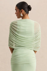 Magoria | Mint Mesh Round-Neck Cape