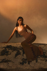 The Mya Maxi Dress in Brown