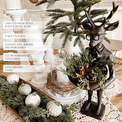 Bronze Reindeer Bowl