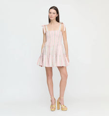 Couturebudthe Hill House X La Coqueta Ribbon Charlotte Nap Dress - Pink Floral Stripe