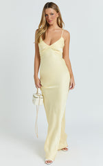 Liliane Maxi Dress - Bias Cut Dress in Lemon